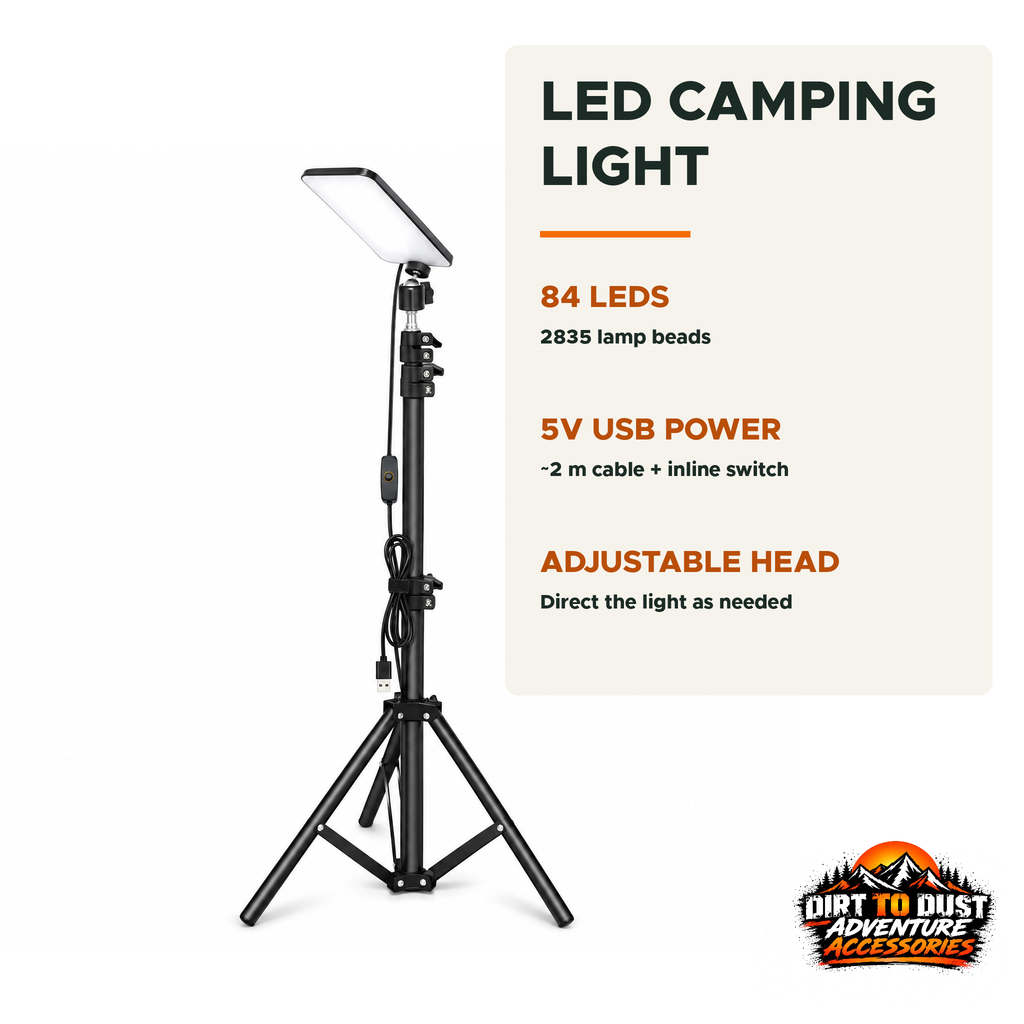LED Camping Light with Adjustable Tripod – 180 cm