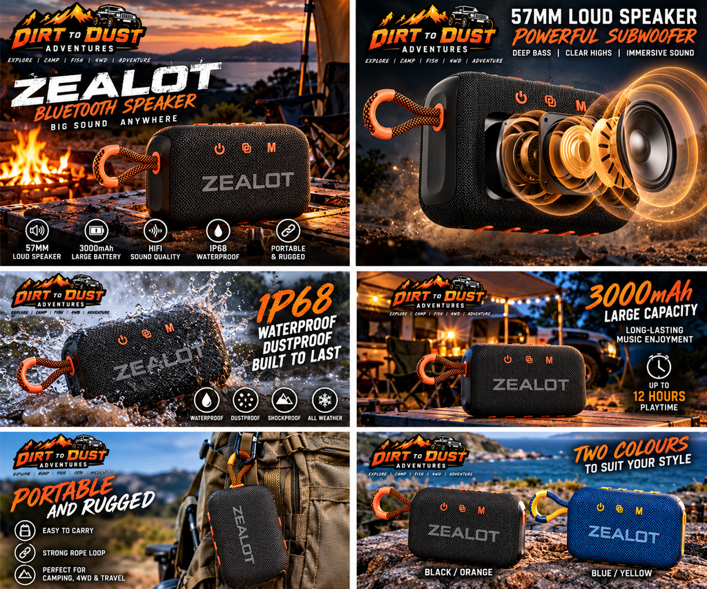 Dirt to Dust S75 Waterproof Bluetooth Camping Speaker – TWS Stereo