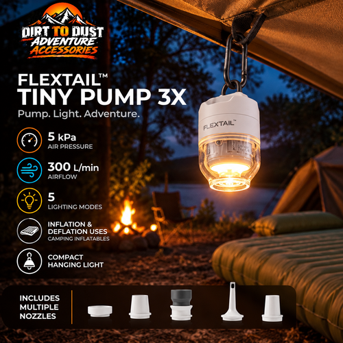 The New Dirt to Dust Tiny Pump 3X – Ultra-Light 5kPa Air Pump & 5-Mode LED Camping Light