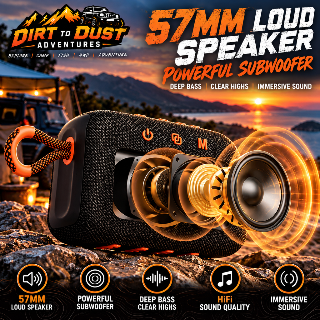 Dirt to Dust S75 Waterproof Bluetooth Camping Speaker – TWS Stereo