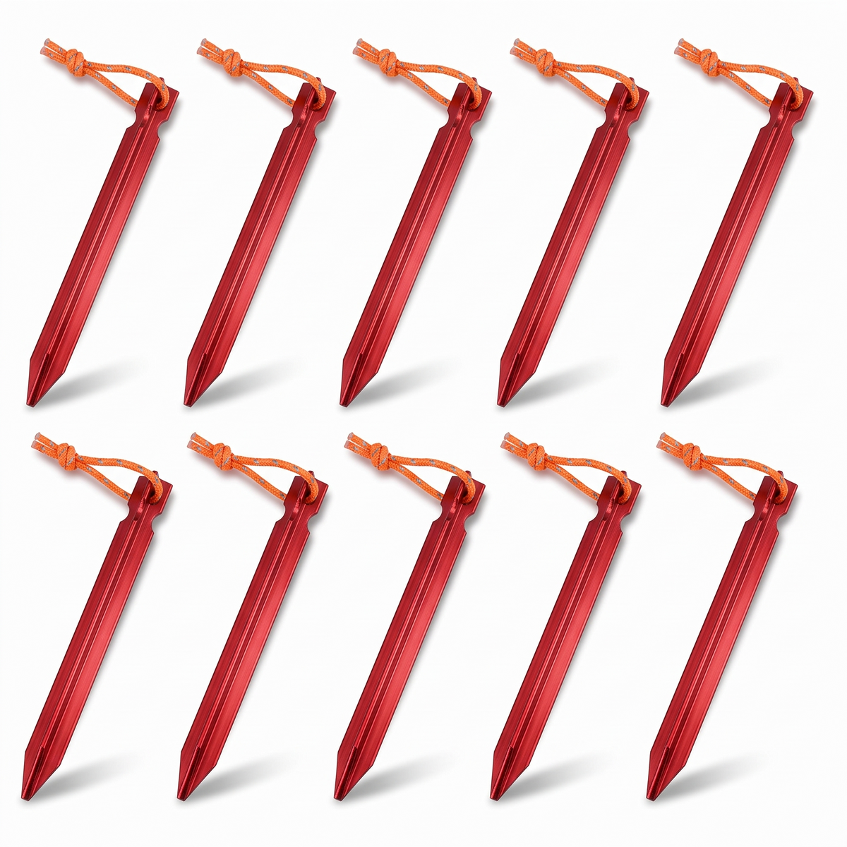 Tent Pegs with Pull-Cord Loops – 18 cm, 10-Pack