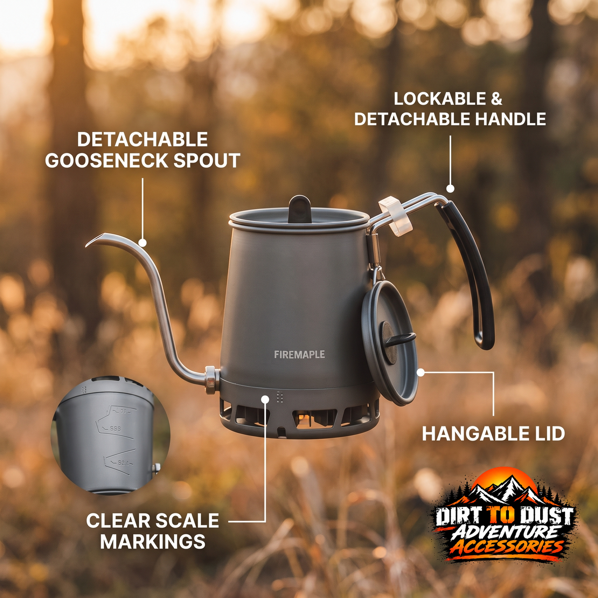 Pour-Over Camping Coffee Kettle – Fire-Maple Petrel
