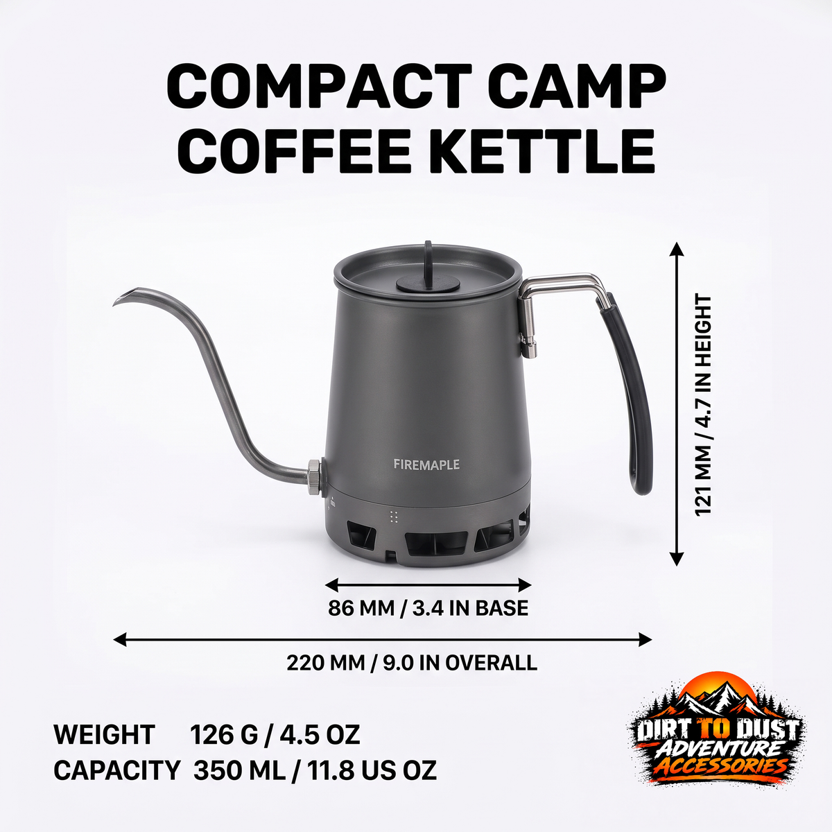 Pour-Over Camping Coffee Kettle – Fire-Maple Petrel