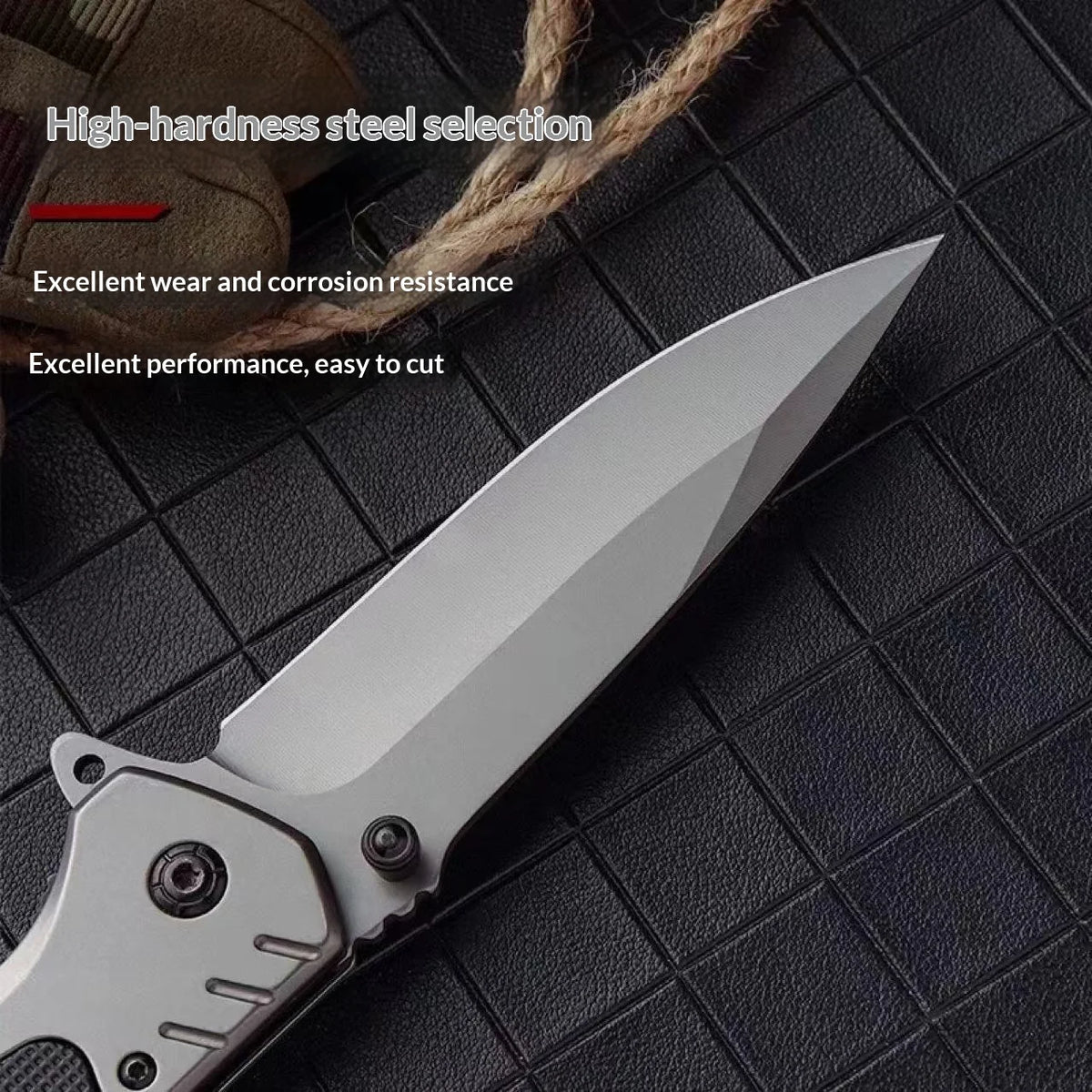 G10 Folding Camping Knife with Glass Breaker