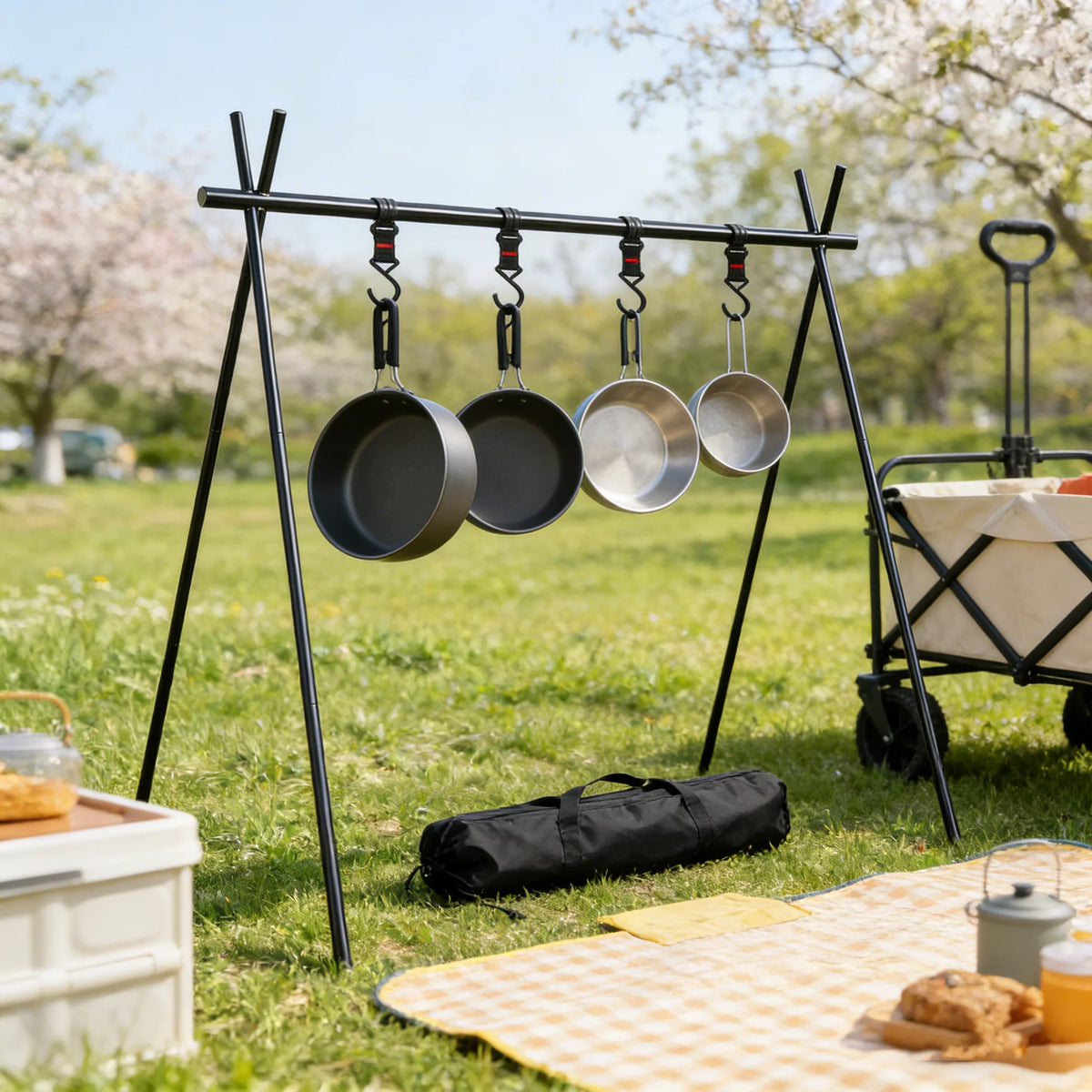 Folding Camping Cookware Rack — Small or Large