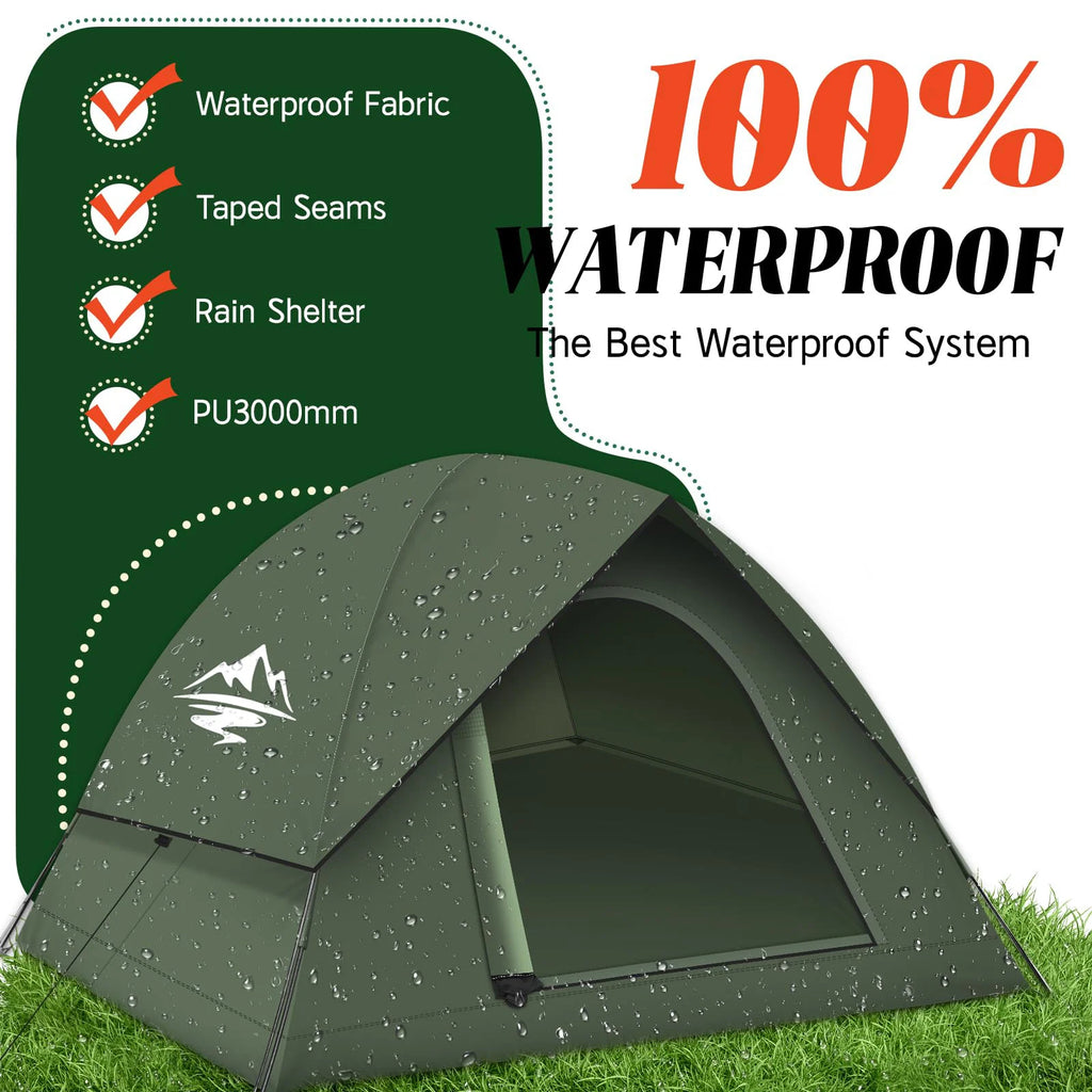 3–4 Person Double-Layer Camping Tent with Aluminium Poles