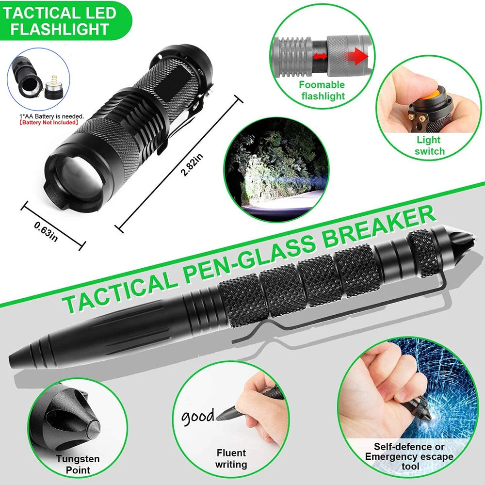 Outdoor Emergency Gear Kit with Carry Case