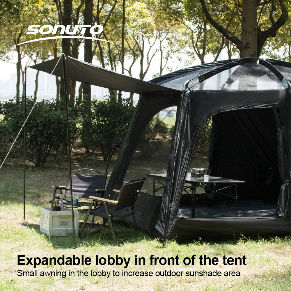 Double-Layer Family Tent with Two Bedrooms & Living Area