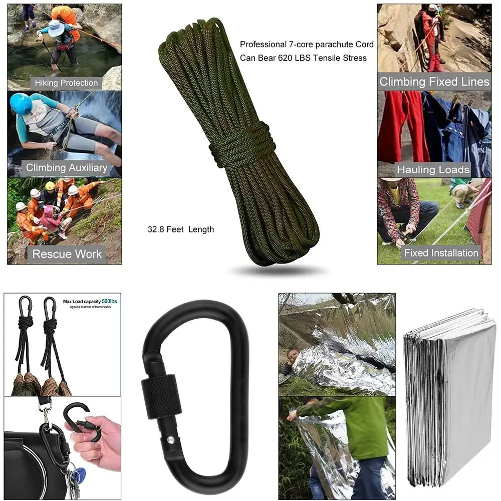 Outdoor Emergency Gear Kit with Carry Case