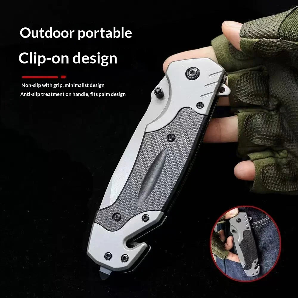 G10 Folding Camping Knife with Glass Breaker