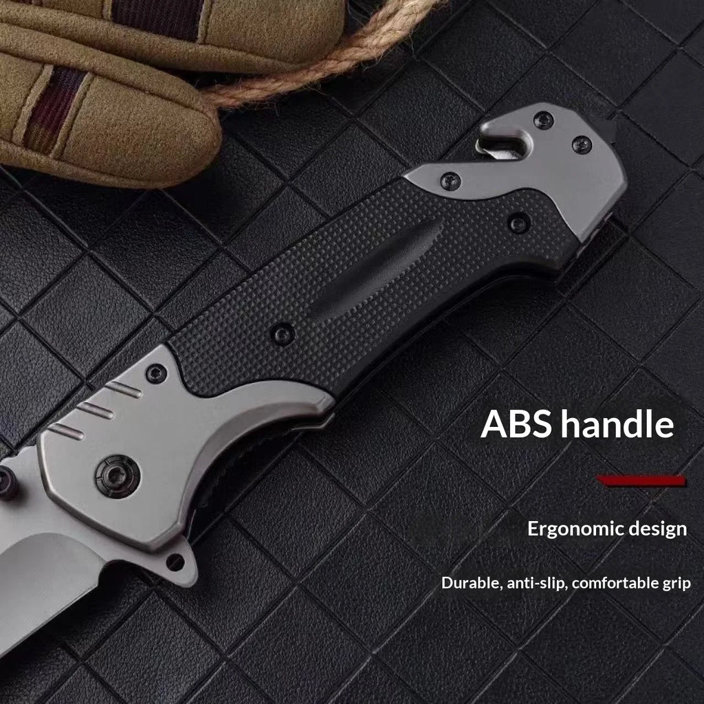 G10 Folding Camping Knife with Glass Breaker