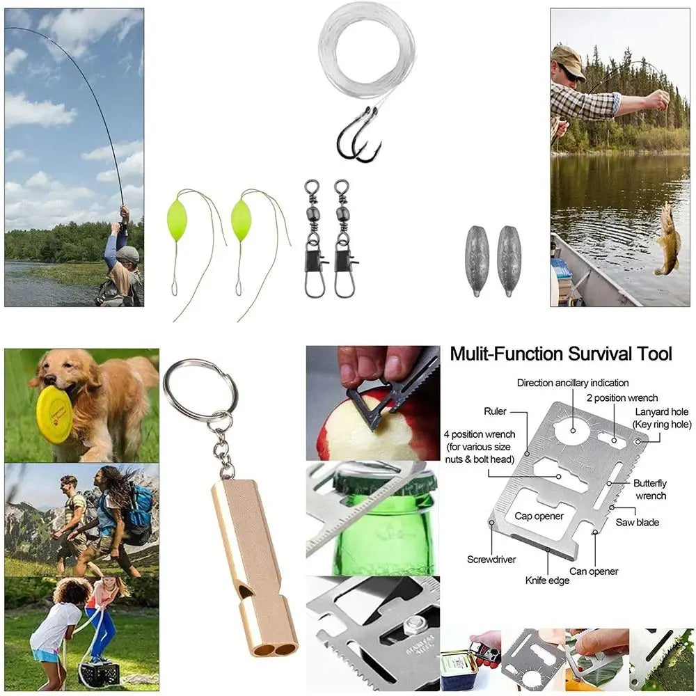 Outdoor Emergency Gear Kit with Carry Case