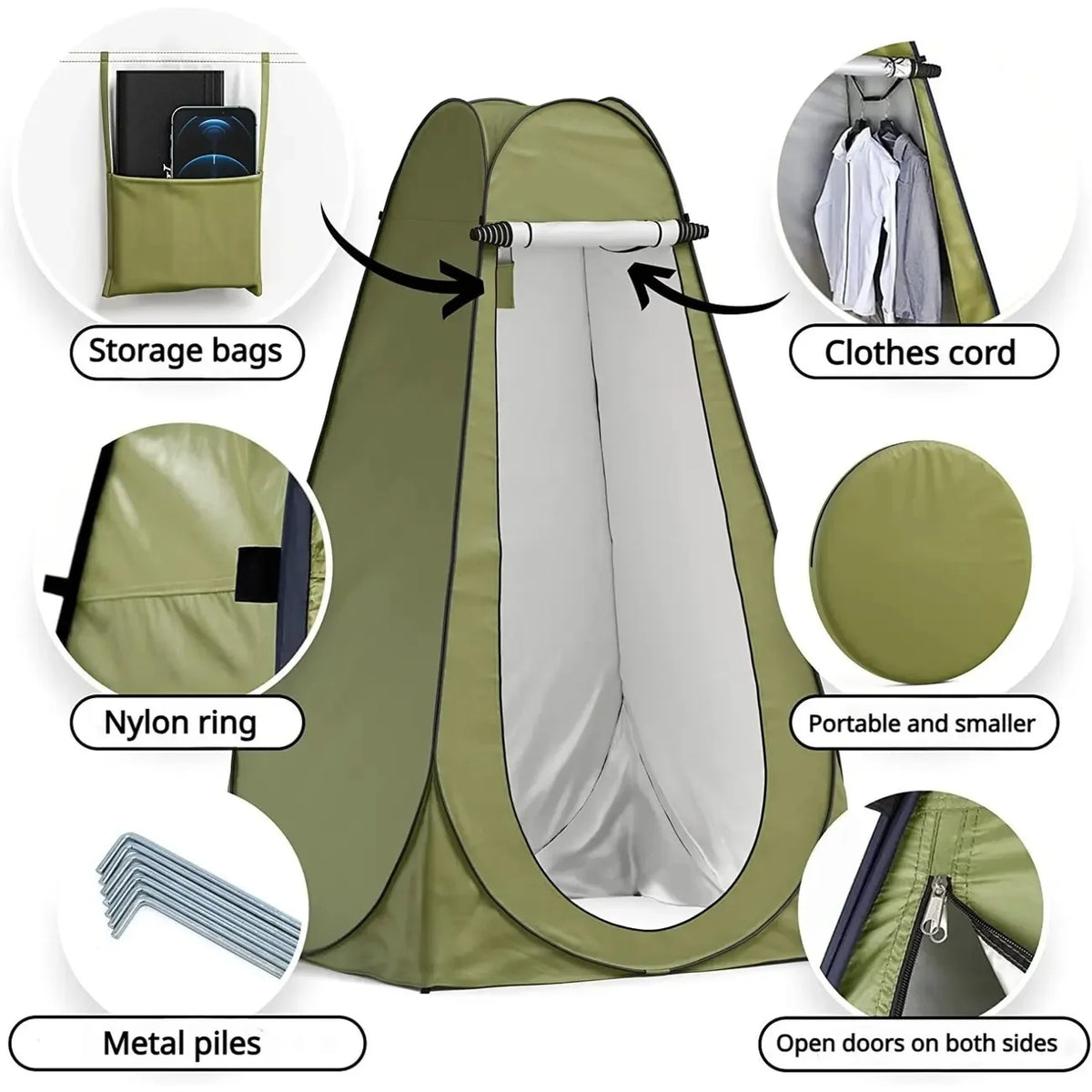 Pop-Up Camping Privacy Shelter for Changing or Showering