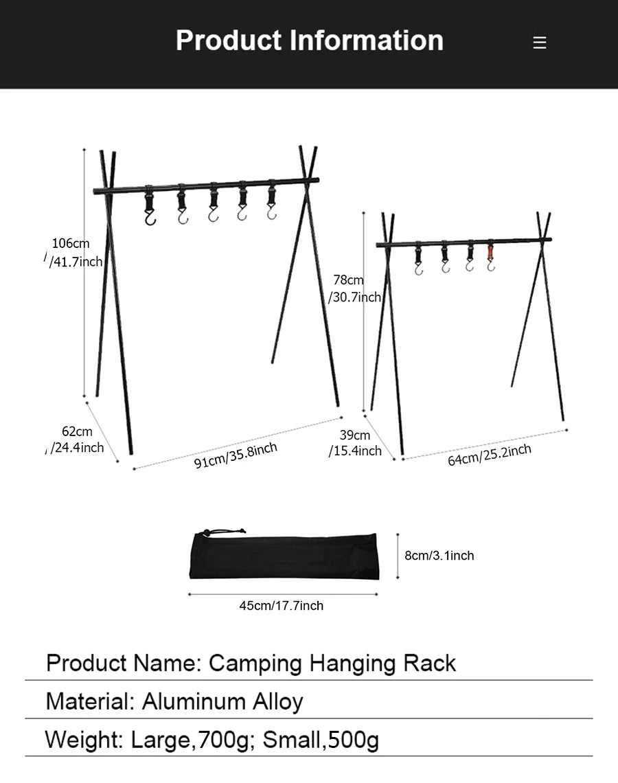 Folding Camping Cookware Rack — Small or Large