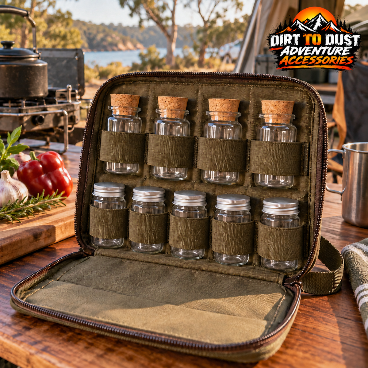 Camping spice kit branded advertising image