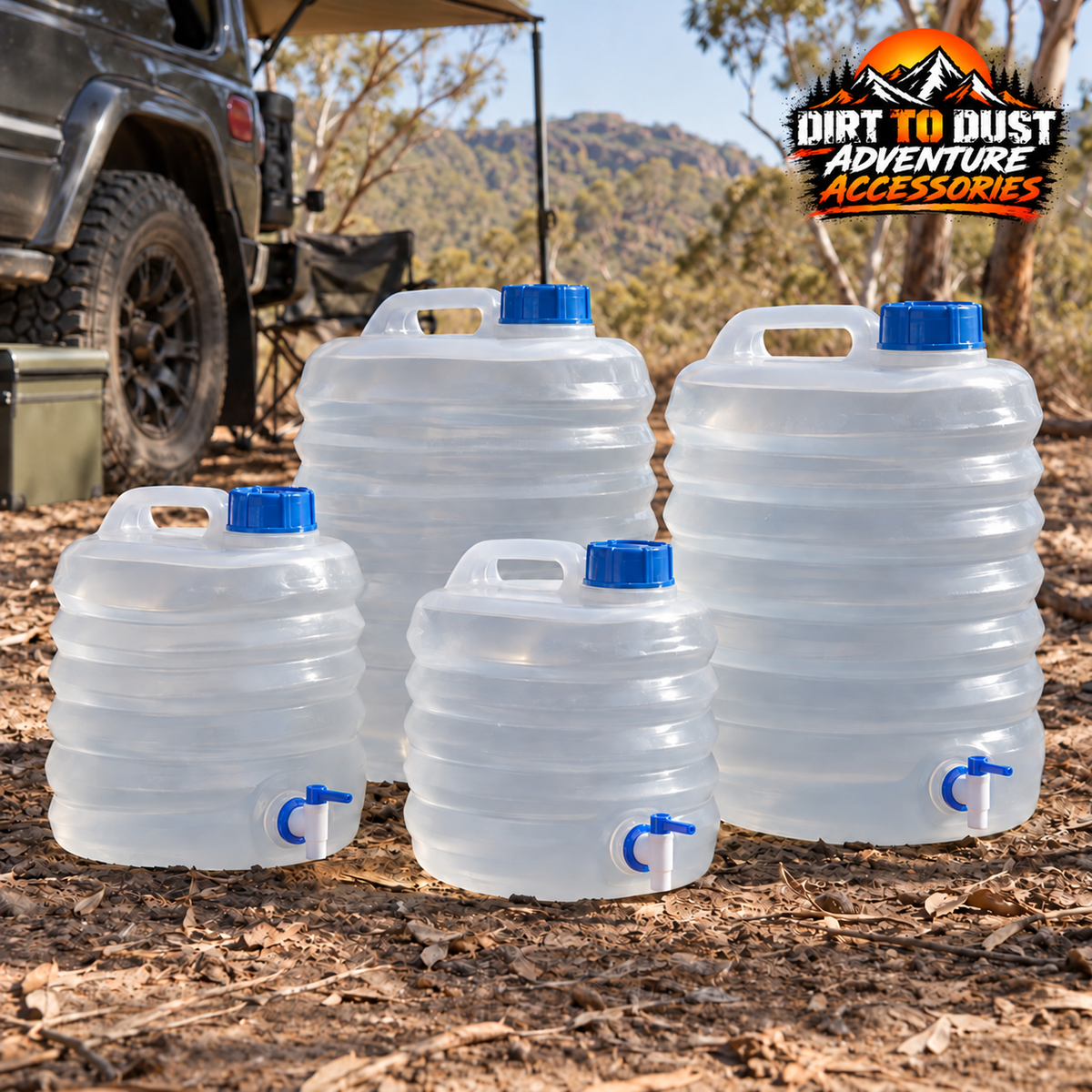 Collapsible water jerrycan set branded advertising image