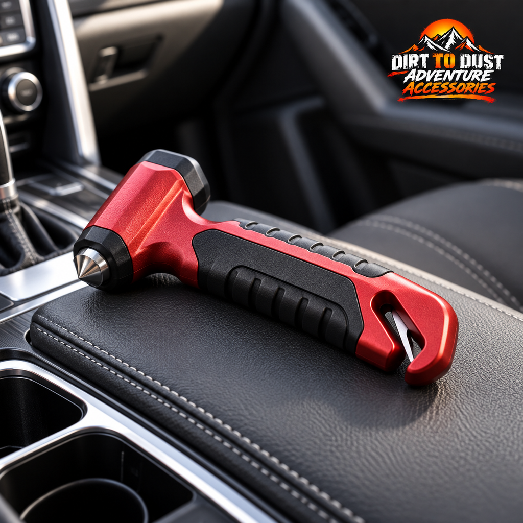 Vehicle safety hammer branded advertising image