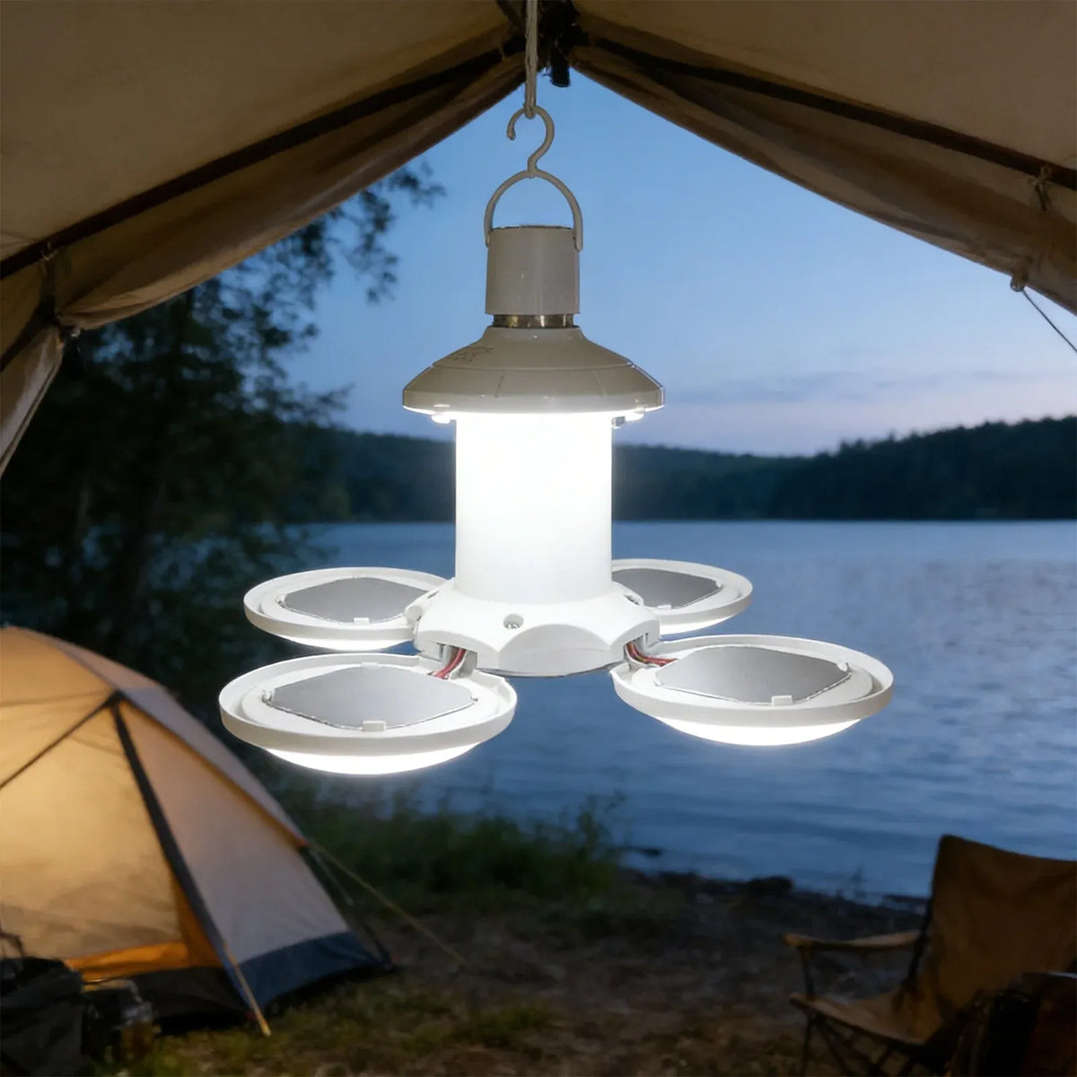 Foldable LED Emergency Light Rechargeable Football Shaped Bulb Portable Power Outage Camping Night Market Long Lasting Emergency Lantern Outdoor Light