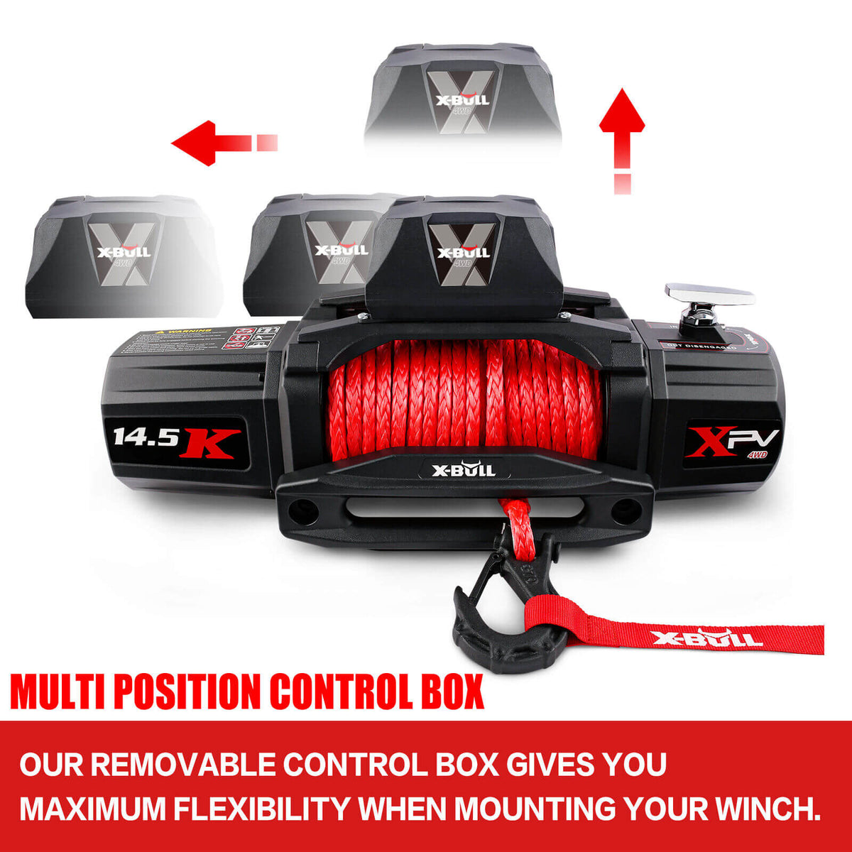 X-BULL 14500LB 12V Electric Winch – Synthetic Rope & Wireless Remote