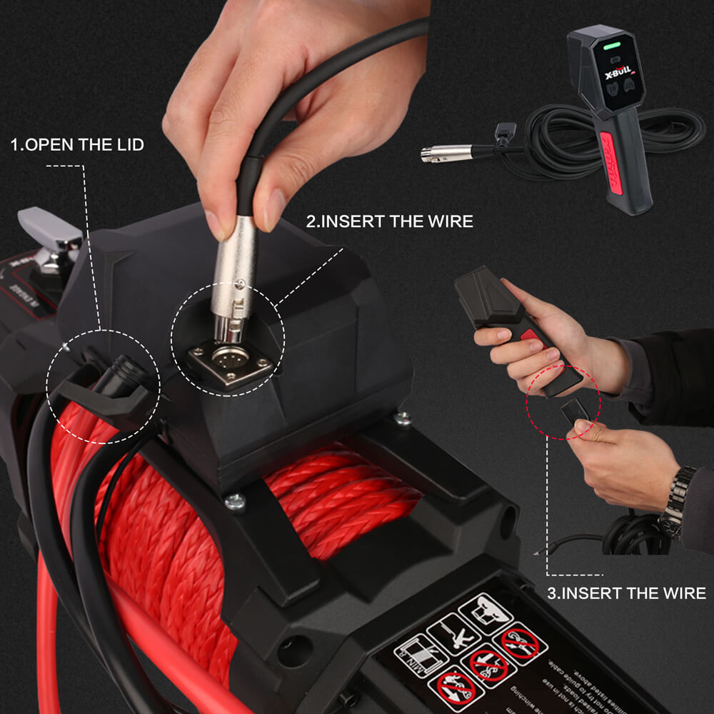 X-BULL 14500LB 12V Electric Winch – Synthetic Rope & Wireless Remote
