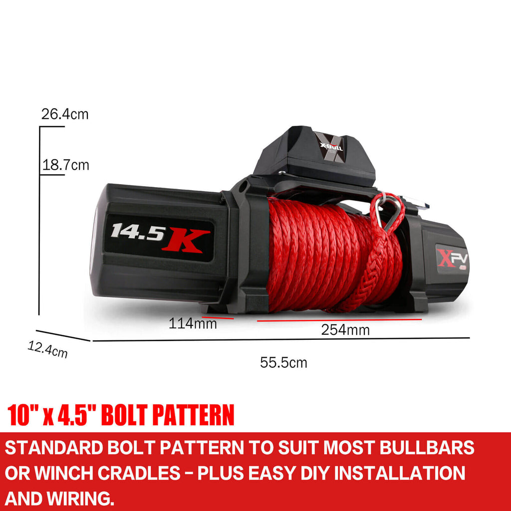 X-BULL 14500LB 12V Electric Winch – Synthetic Rope & Wireless Remote
