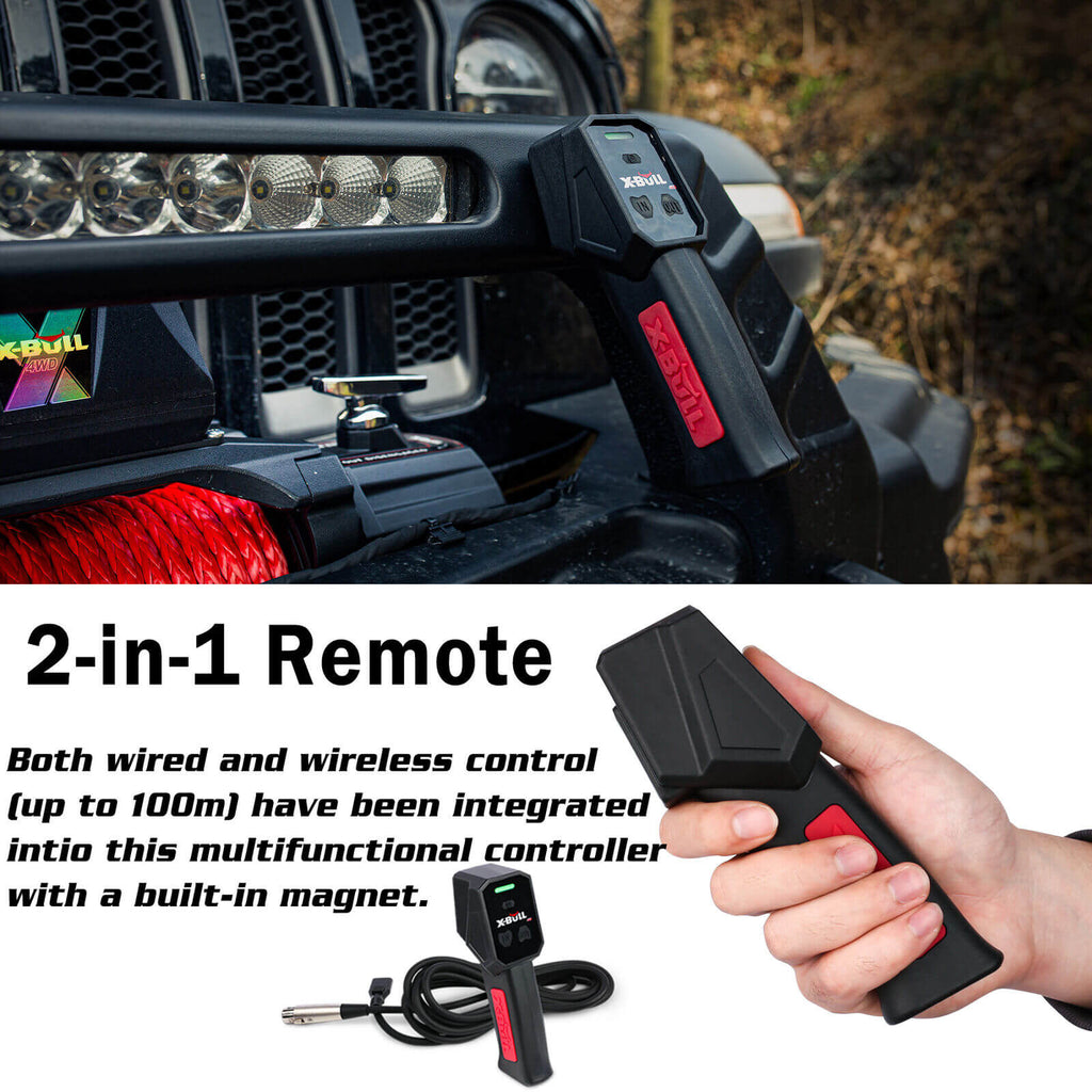 X-BULL 14500LB 12V Electric Winch – Synthetic Rope & Wireless Remote