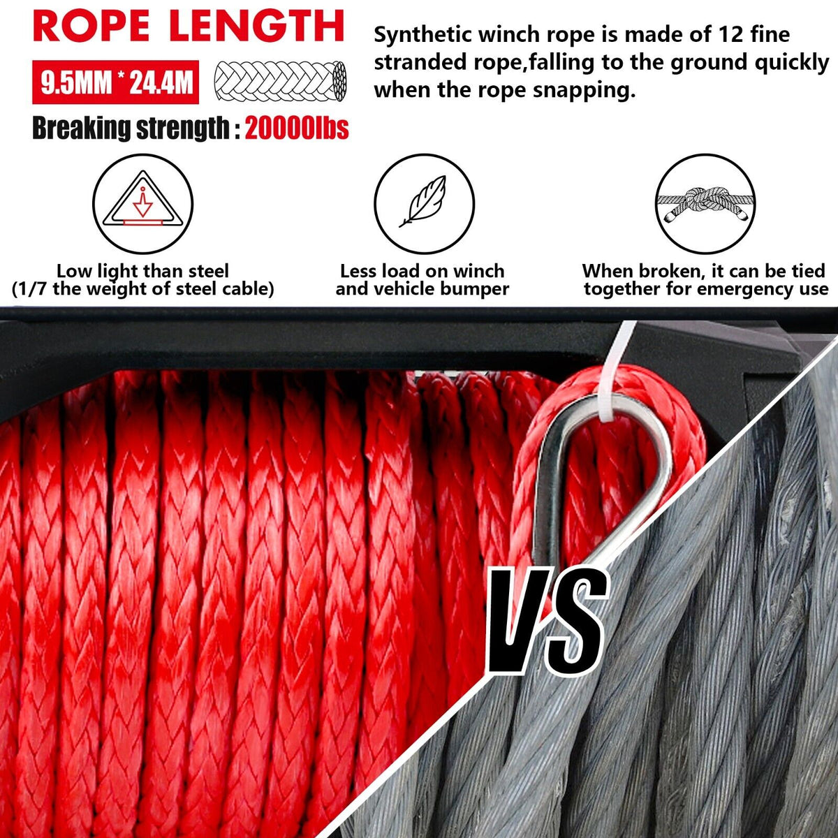 X-BULL 14500LB 12V Electric Winch – Synthetic Rope & Wireless Remote