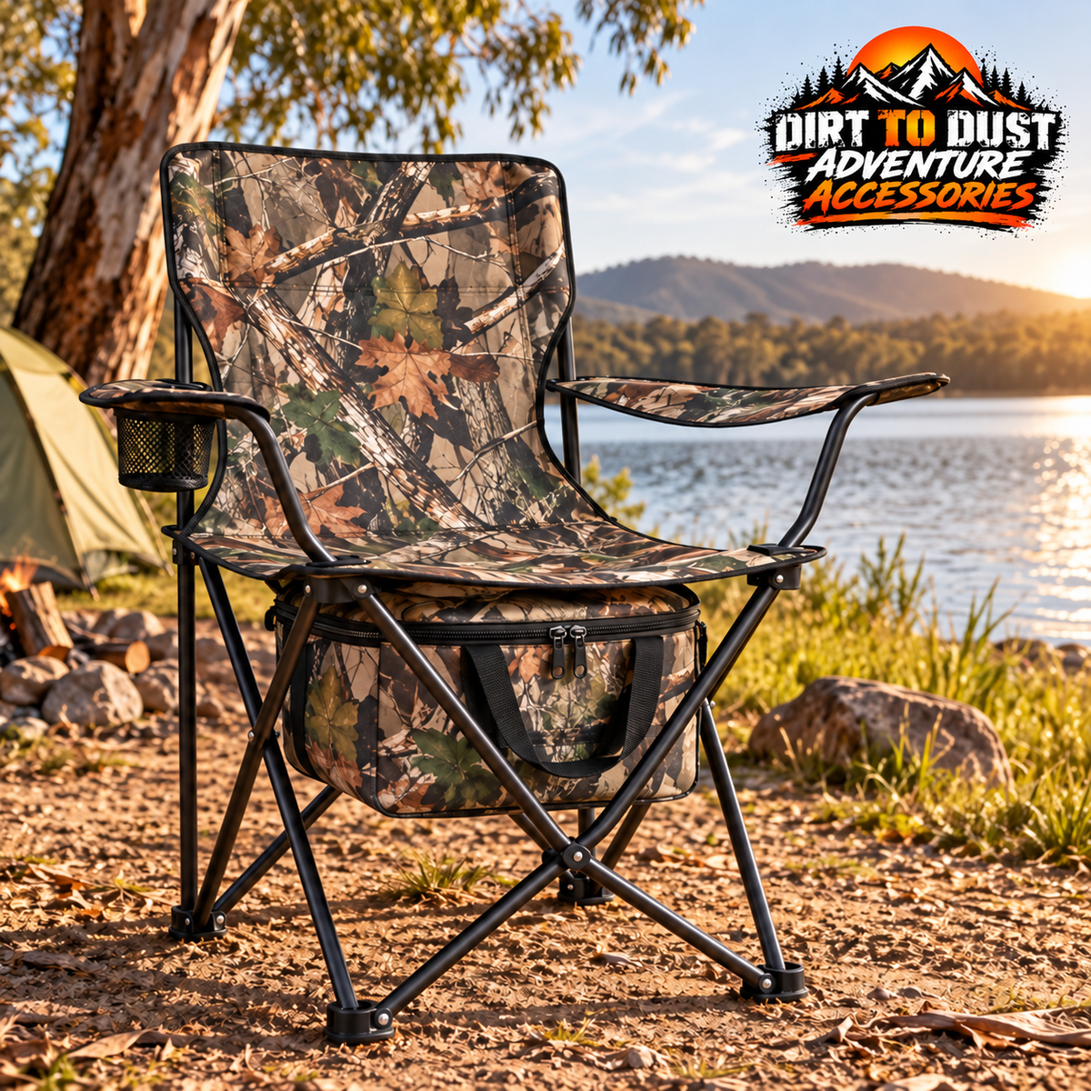 Weisshorn folding camping chair with cooler branded advertising image