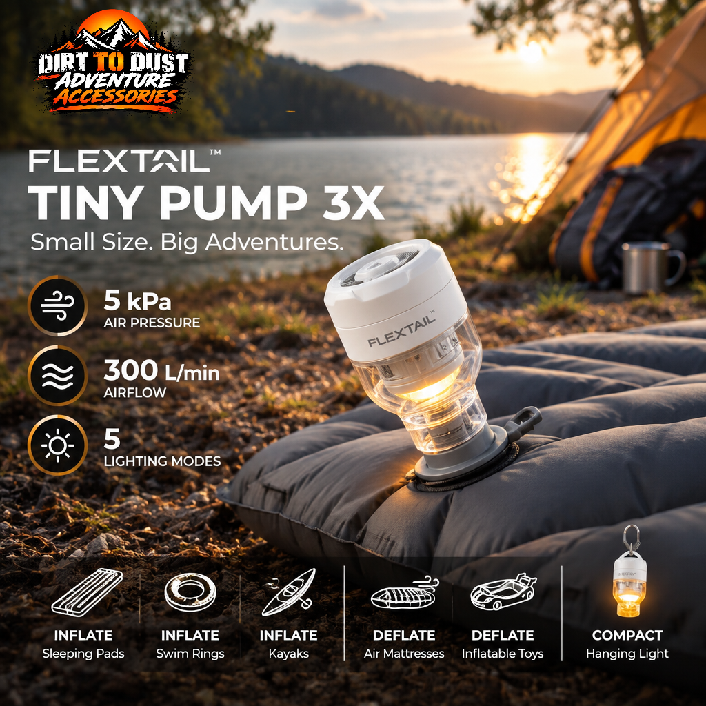 The New Dirt to Dust Tiny Pump 3X – Ultra-Light 5kPa Air Pump & 5-Mode LED Camping Light