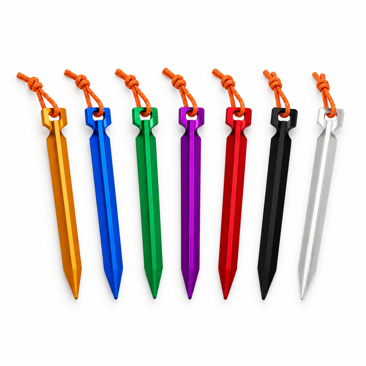 Tent Pegs with Pull-Cord Loops – 18 cm, 10-Pack