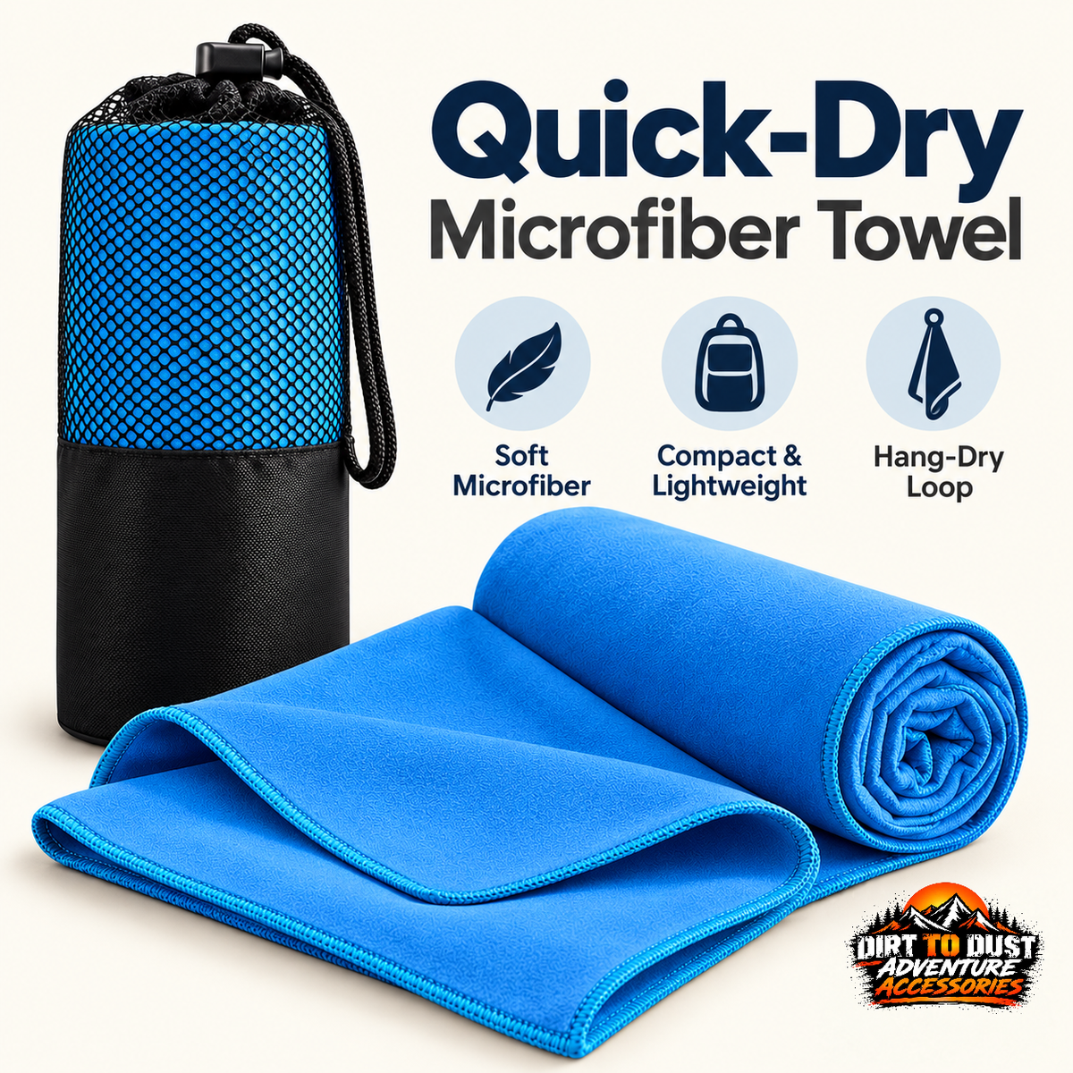 Quick-Dry Travel Towel with Pouch – 40 × 80 cm