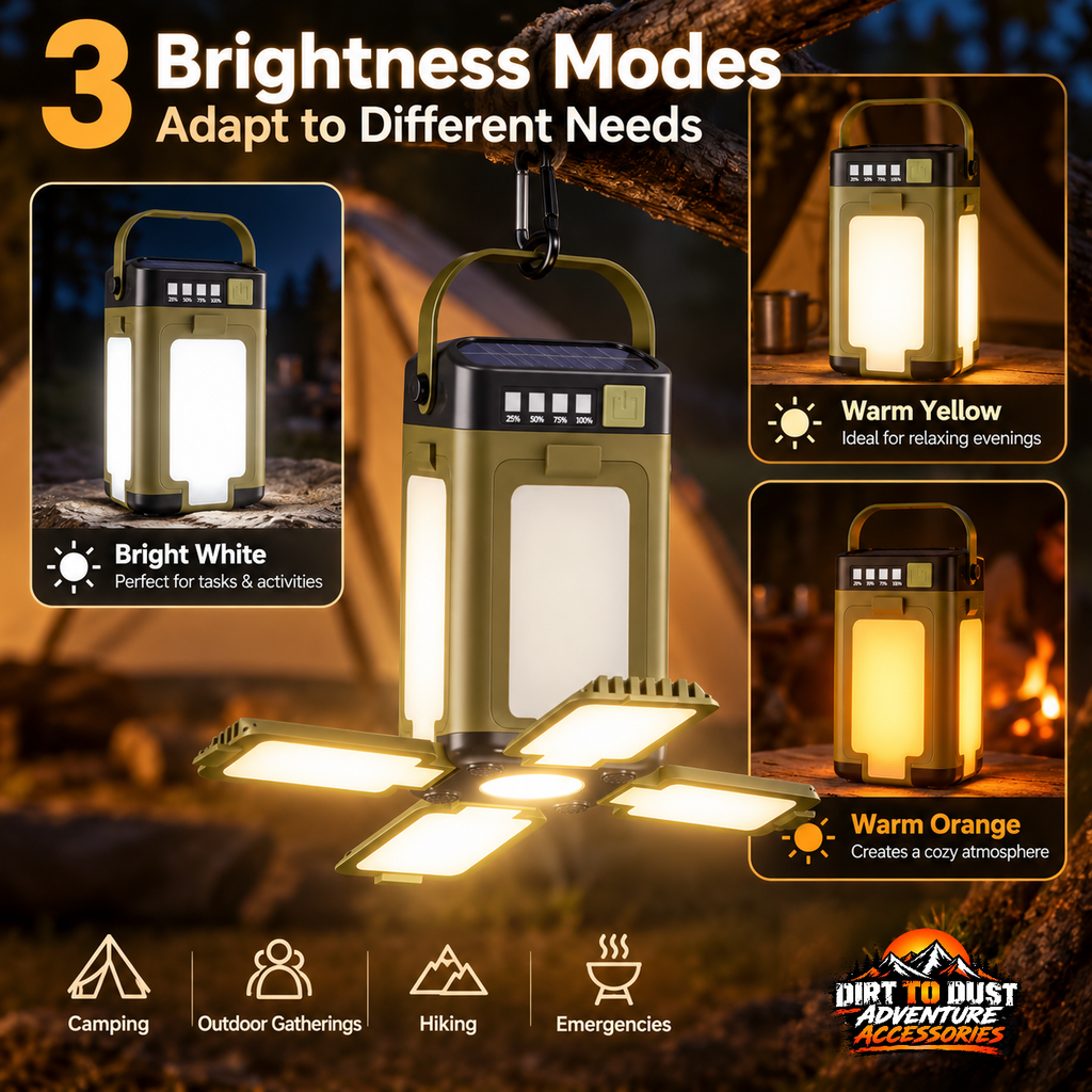 Rechargeable Solar Camping Lantern – Magnetic Floodlight and Torch