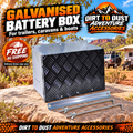Dirt to Dust galvanised battery box with lid and included hardware, free Australian shipping