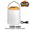 1200 mAh rechargeable camping lantern and included USB charging cable