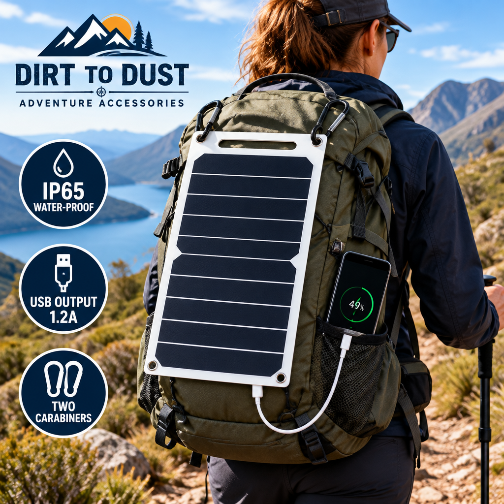 Dirt to Dust 30W Portable USB Solar Charging Panel – Waterproof Camping & Emergency Charger