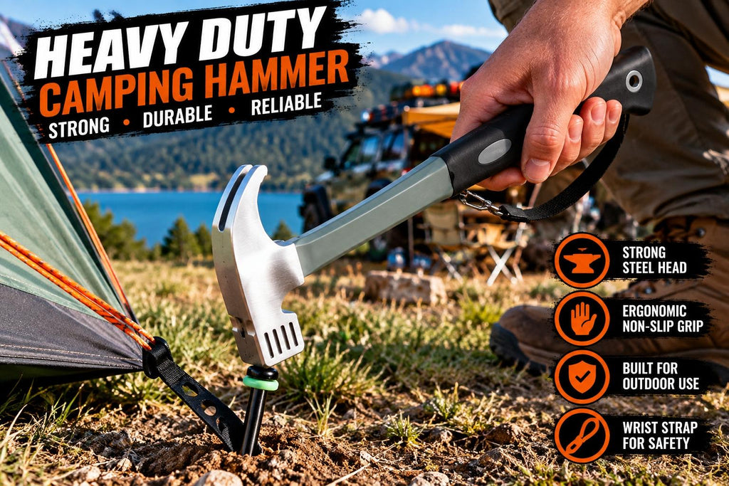Dirt to Dust Camping Setup Kit – Tent Pegs, Guy Ropes, Hammer & Carry Bag