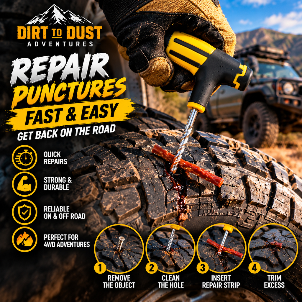 Dirt to Dust Adventure Accessories Tubeless Tyre Puncture Repair Kit