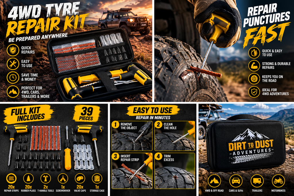 Dirt to Dust Adventure Accessories Tubeless Tyre Puncture Repair Kit