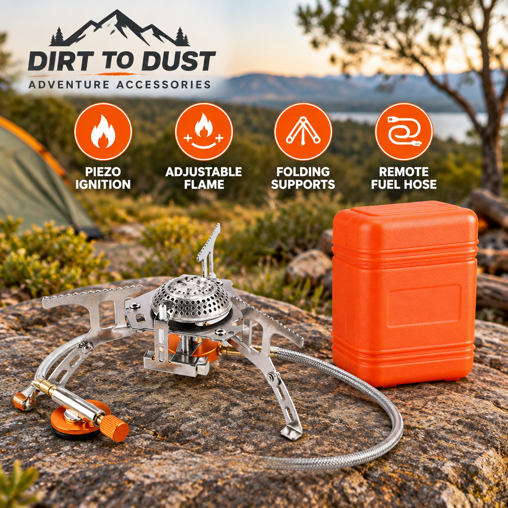 Dirt to Dust 3500W Portable Folding Camping Gas Stove – Compact Outdoor Cooking Burner