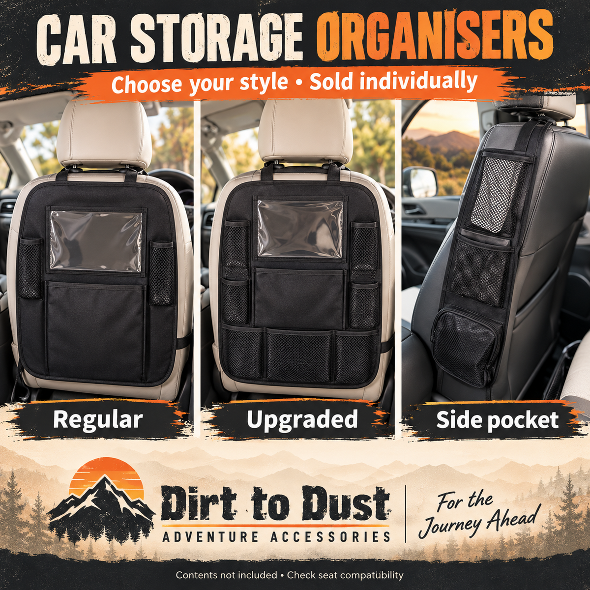 Car Storage Organiser – Choice of Styles | Dirt to Dust Adventure Accessories