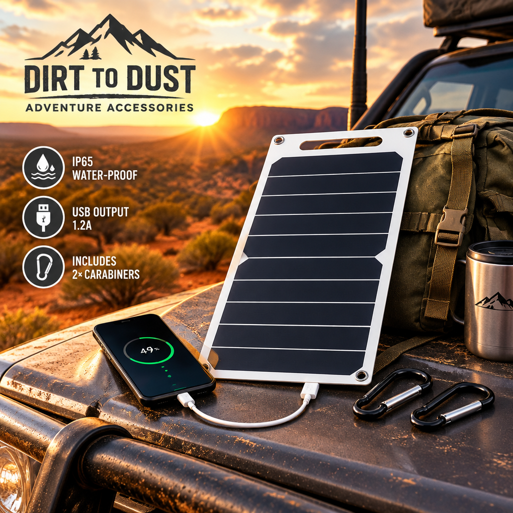 Dirt to Dust 30W Portable USB Solar Charging Panel – Waterproof Camping & Emergency Charger