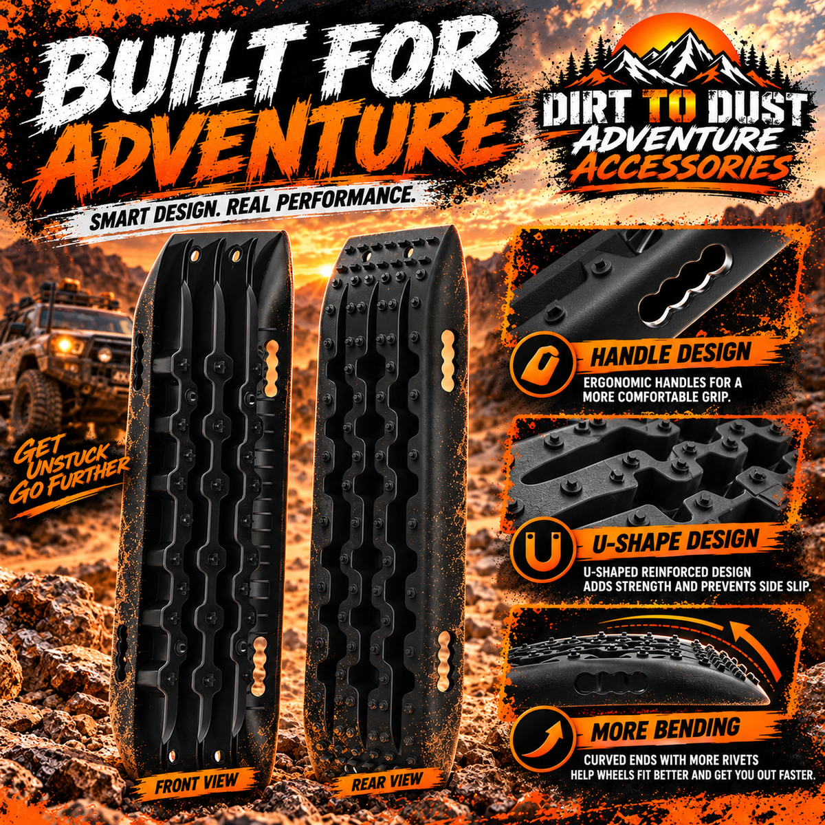X-BULL Gen 2.0 Recovery Tracks – 10T 2-Piece Black 4WD Traction Boards