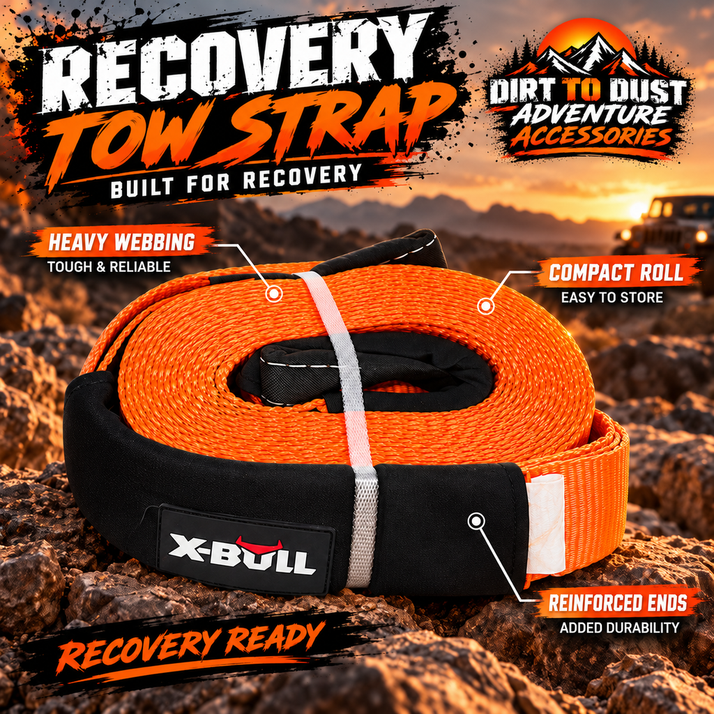 X-BULL 11-Piece 4WD Recovery Kit – Tow Strap, Shackles, Snatch Block & More