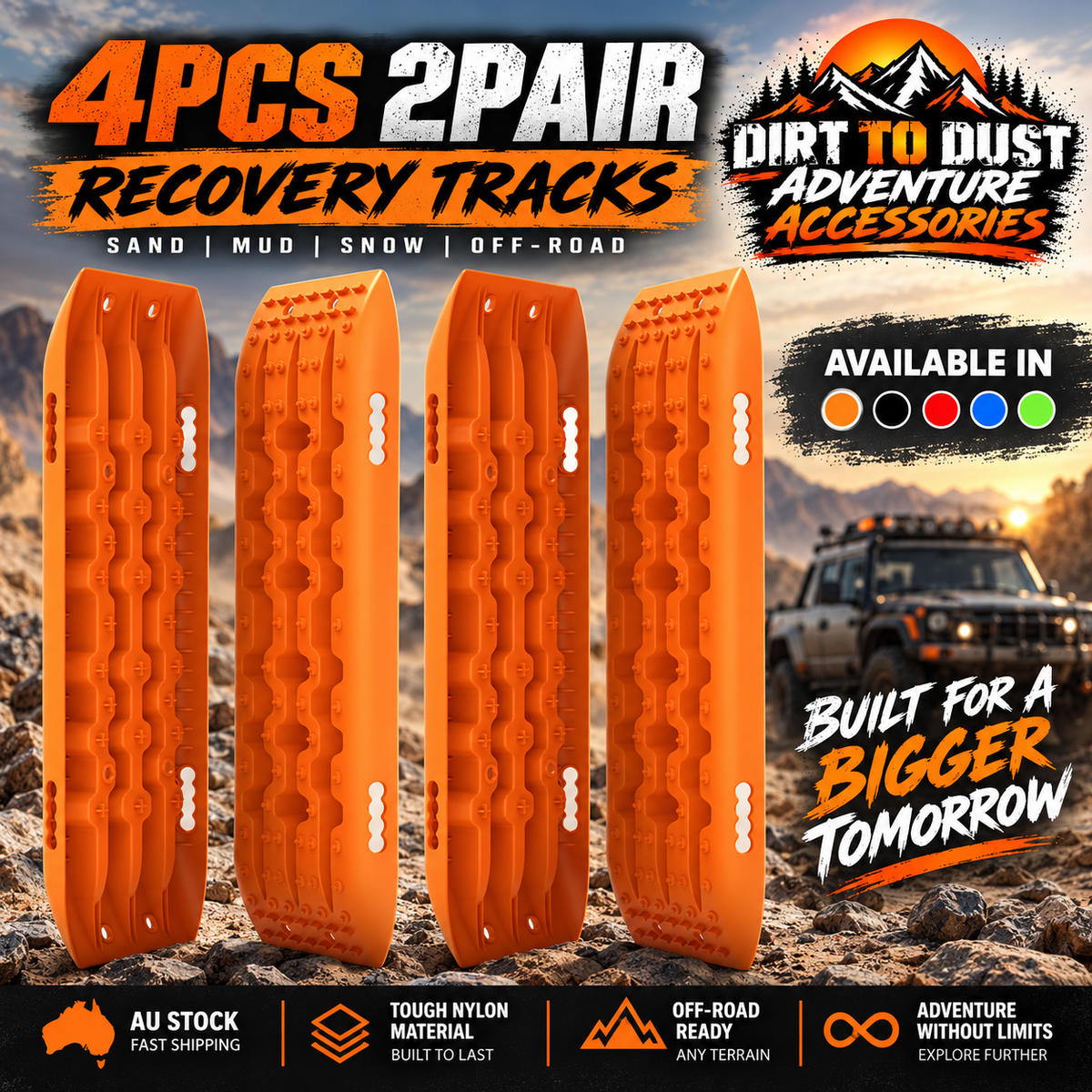 X-BULL Gen 2.0 Recovery Tracks – 10T 4-Piece 4WD Traction Boards