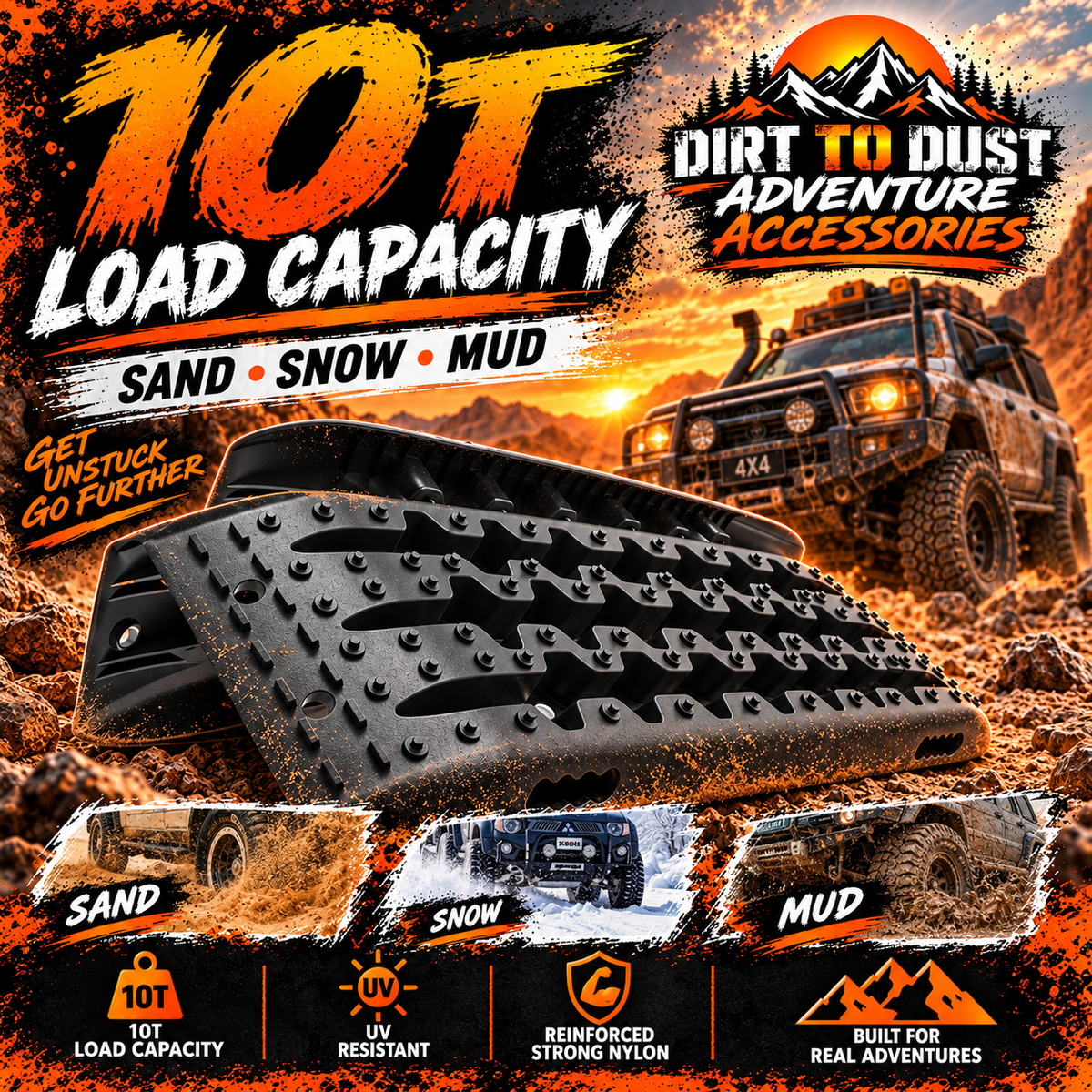 X-BULL Gen 2.0 Recovery Tracks – 10T 2-Piece Black 4WD Traction Boards