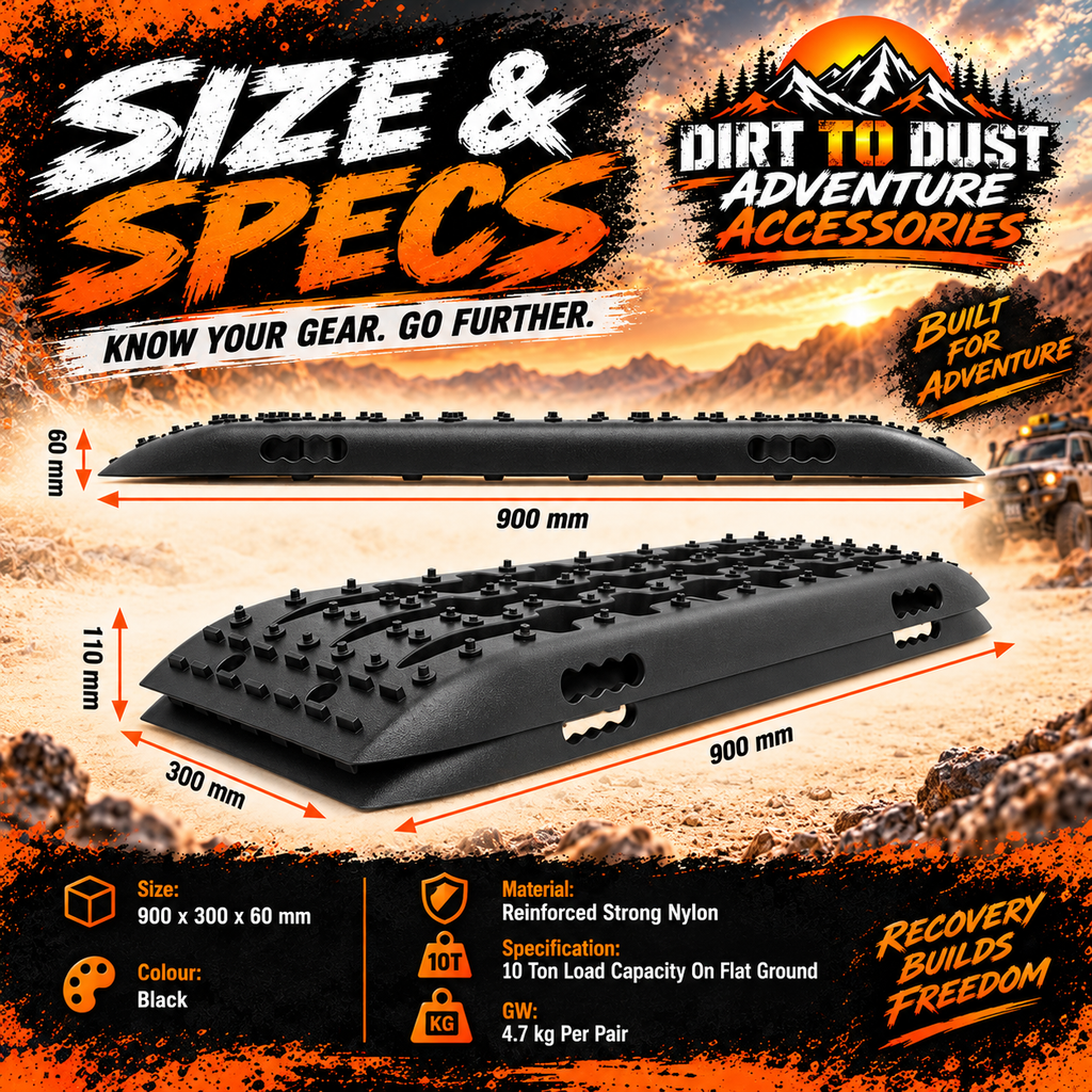 X-BULL Gen 2.0 Recovery Tracks – 10T 2-Piece Black 4WD Traction Boards