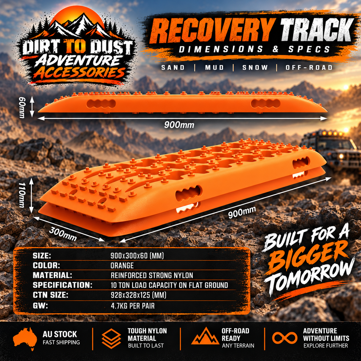 X-BULL Gen 2.0 Recovery Tracks – 10T 4-Piece 4WD Traction Boards
