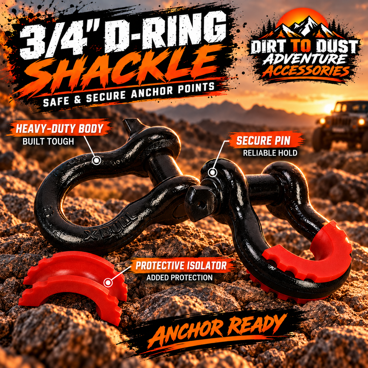 X-BULL 11-Piece 4WD Recovery Kit – Tow Strap, Shackles, Snatch Block & More