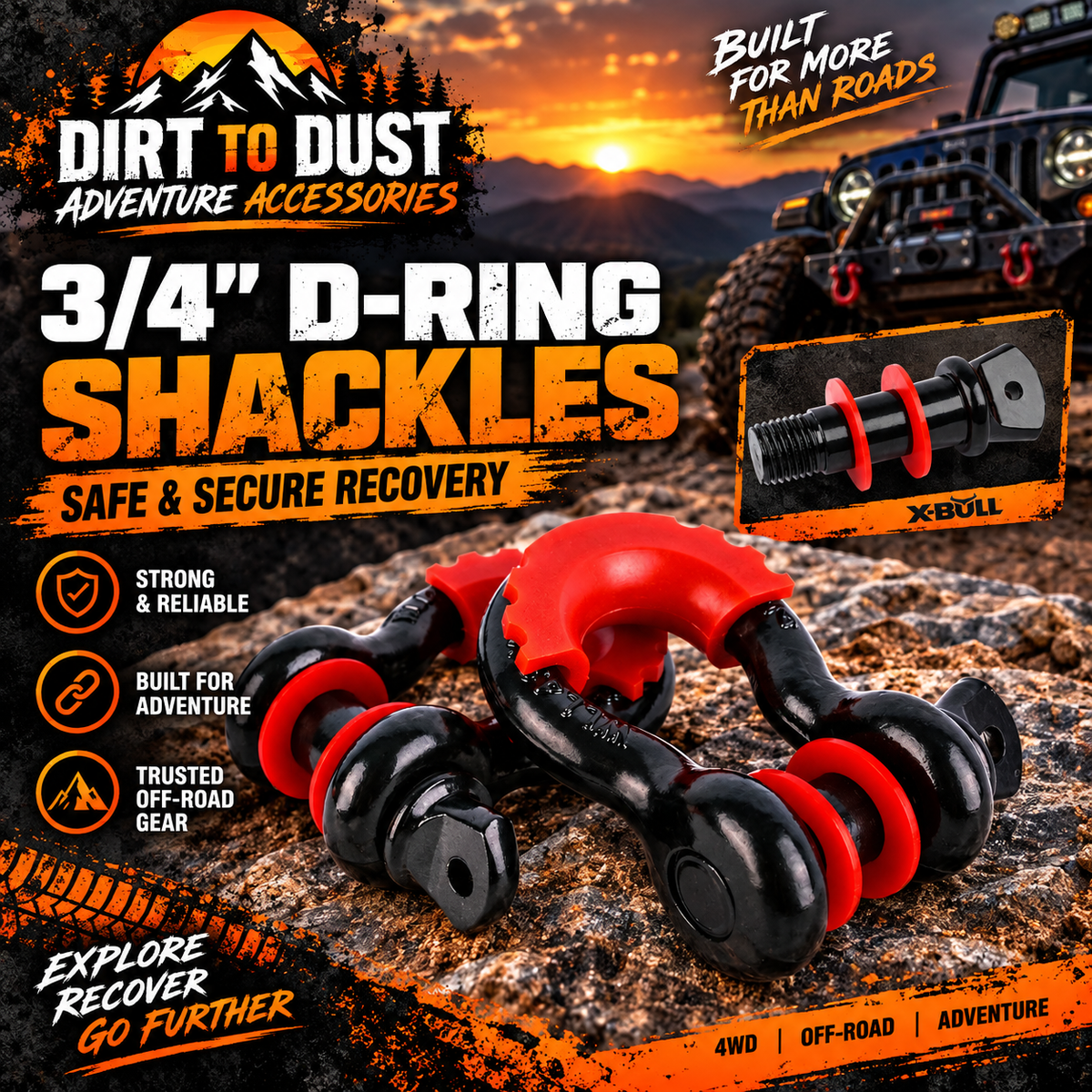 X-BULL Winch Recovery Kit 13PCS Recovery tracks /Snatch Strap Off Road 4X4