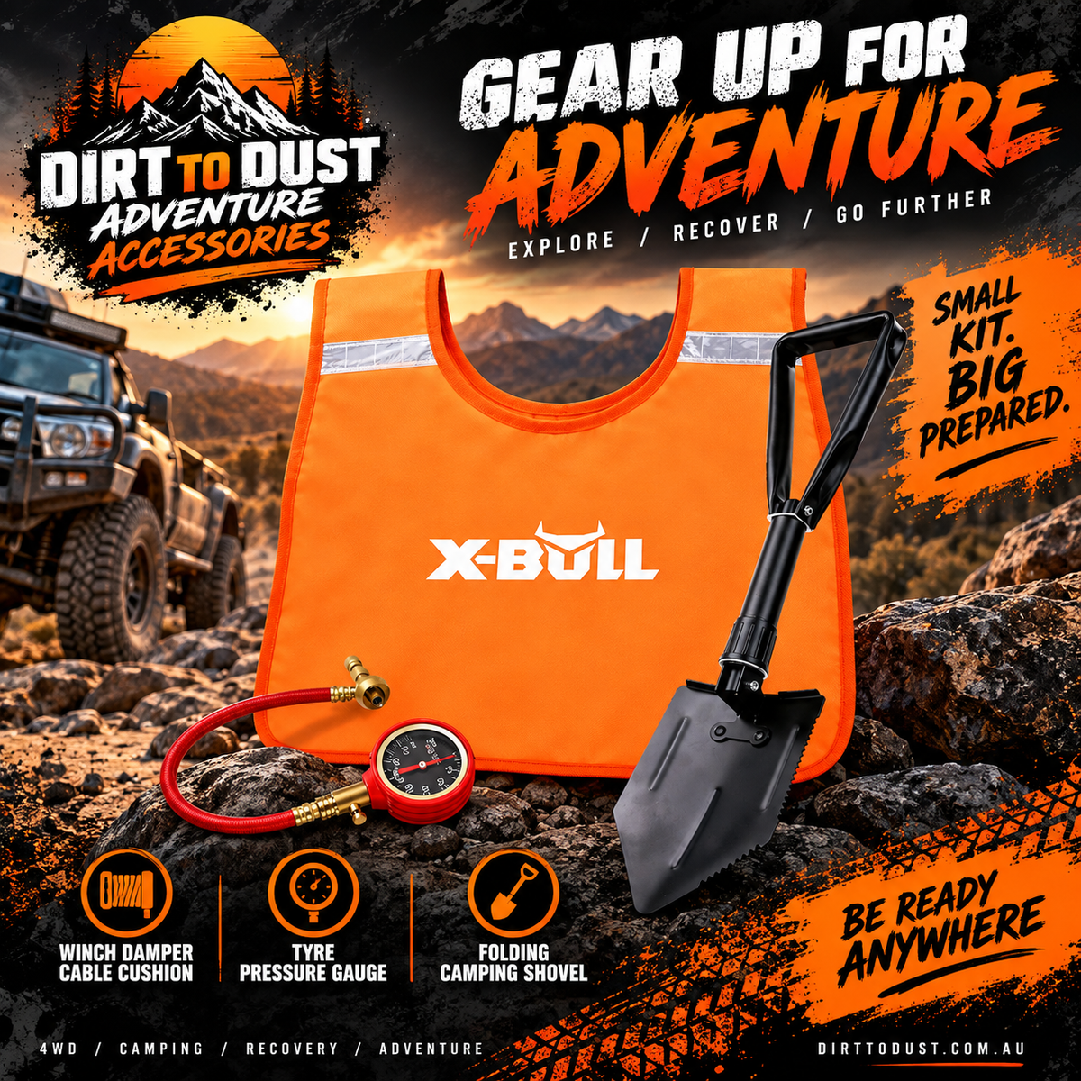 X-BULL Winch Recovery Kit 13PCS Recovery tracks /Snatch Strap Off Road 4X4